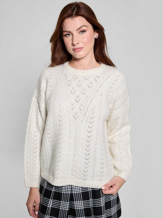 Sylvie Alpaca-Blend Pointelle Sweater - Guess