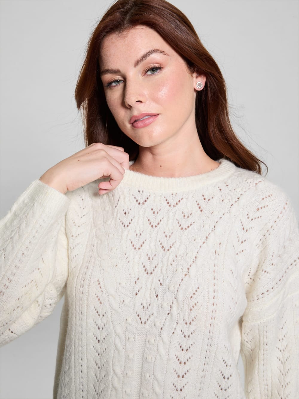 Sylvie Alpaca-Blend Pointelle Sweater - Guess