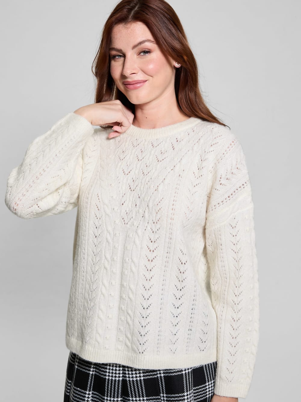 Sylvie Alpaca-Blend Pointelle Sweater - Guess