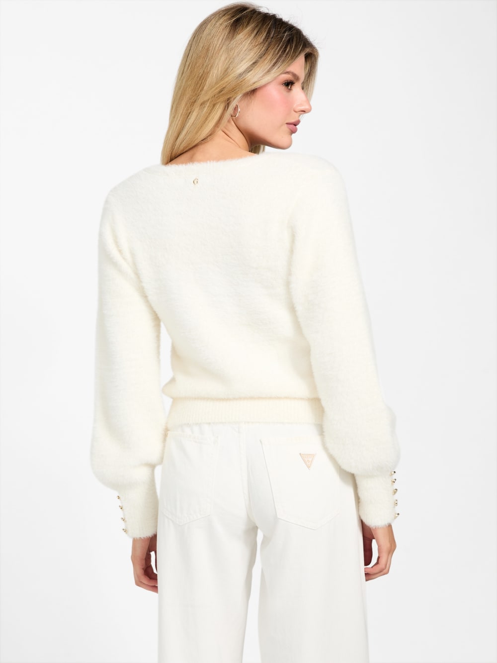 Niko Fuzzy V-Neck Sweater - Guess