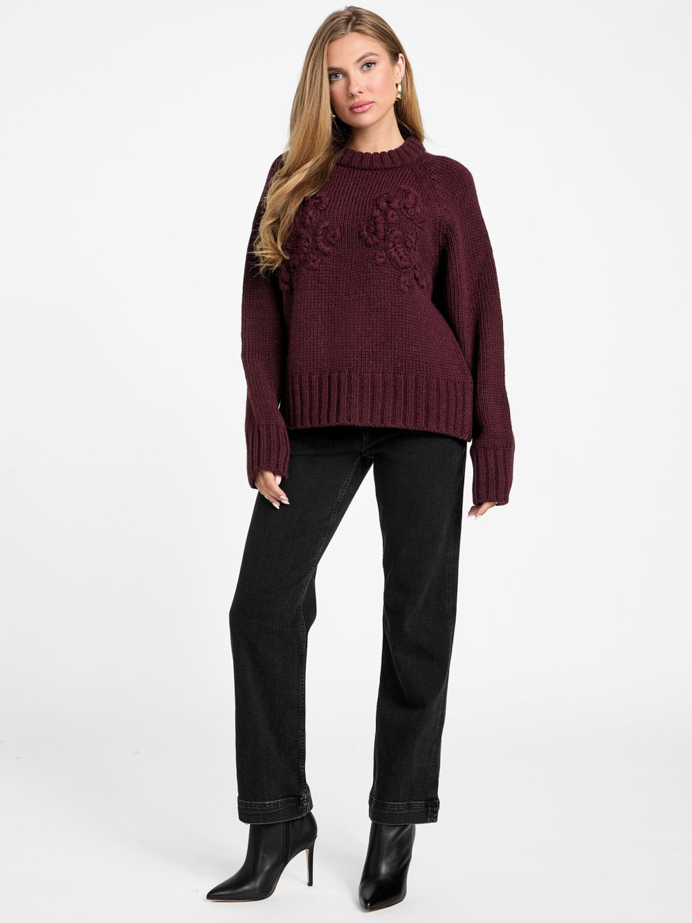 Ahlam Crewneck Embroidered Sweater - Guess