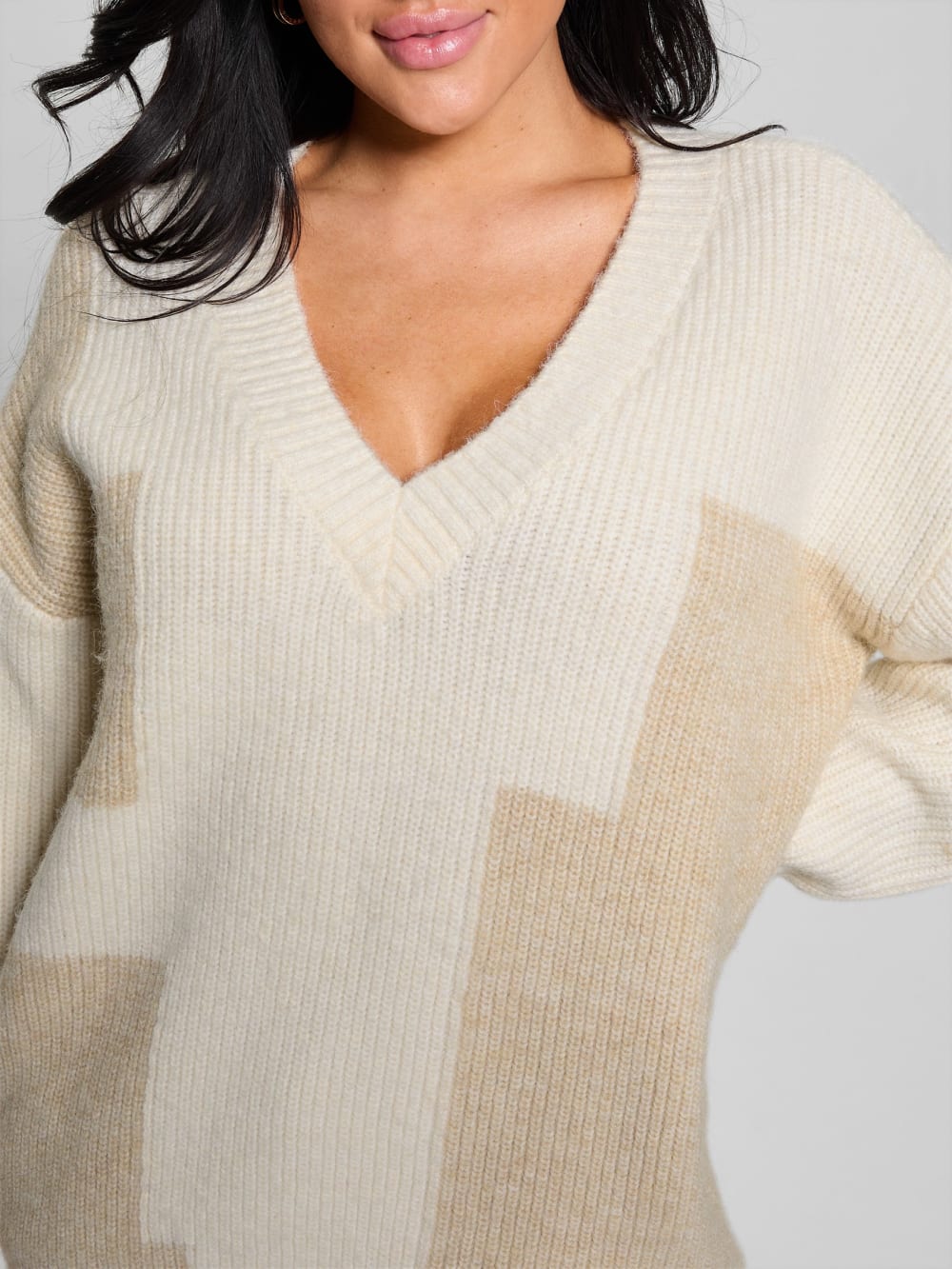 Intarsia Color-Block Sweater - Guess