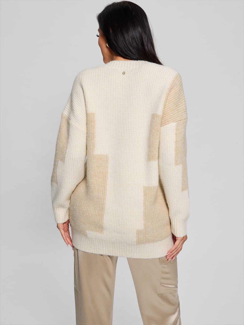 Intarsia Color-Block Sweater - Guess