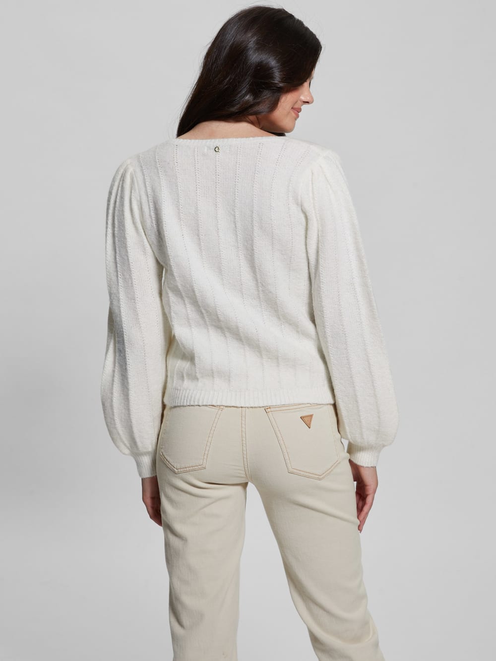 Madeline Textured V-Neck Sweater - Guess