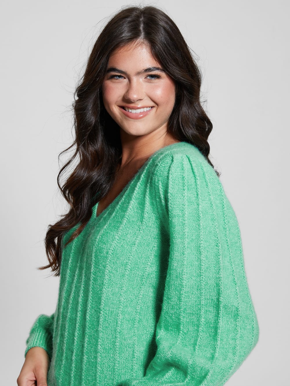 Madeline Textured V-Neck Sweater - Guess