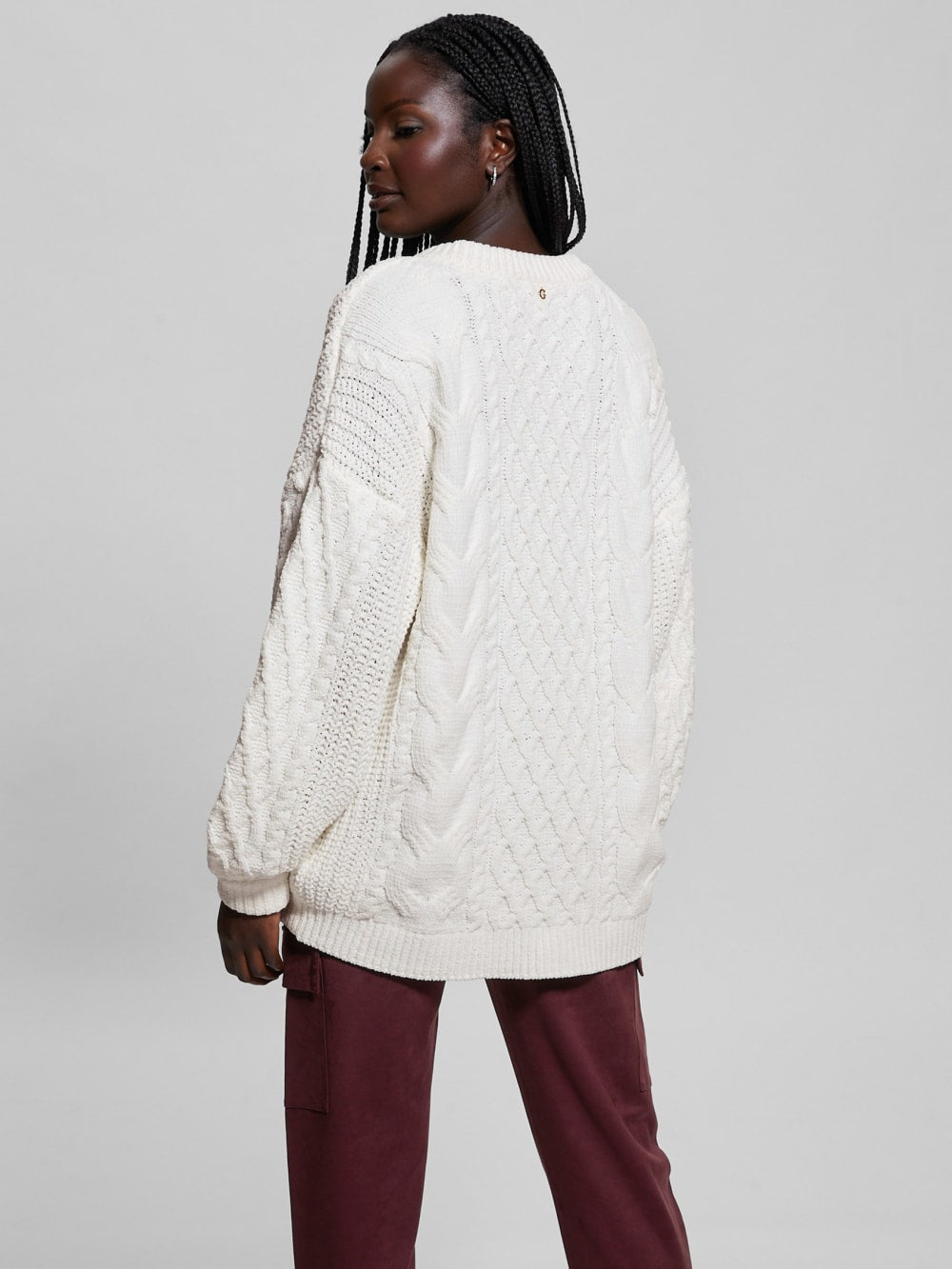 Aki Chenille Cable-Knit Sweater - Guess