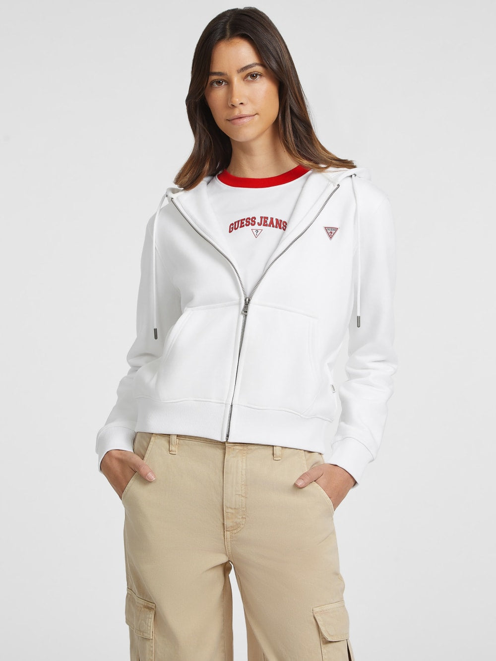 Mini Patch Zip-Up Sweatshirt - Guess