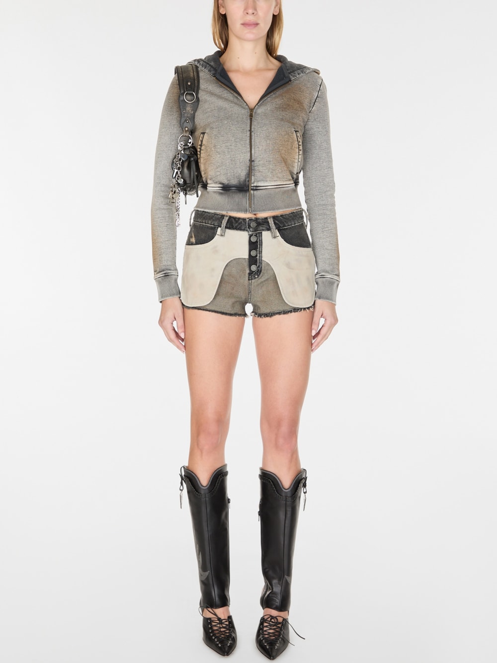 crystal-embellished terry hoodie - Guess