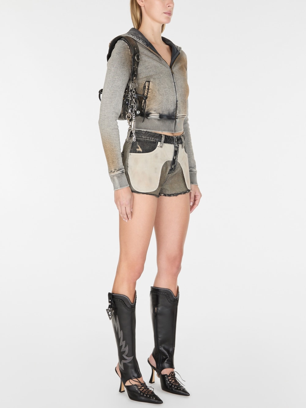 crystal-embellished terry hoodie - Guess