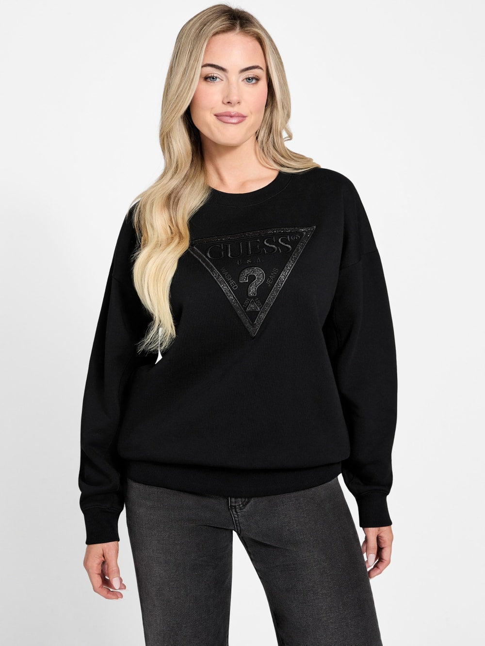 Eco Glitter Triangle Sweatshirt - Guess