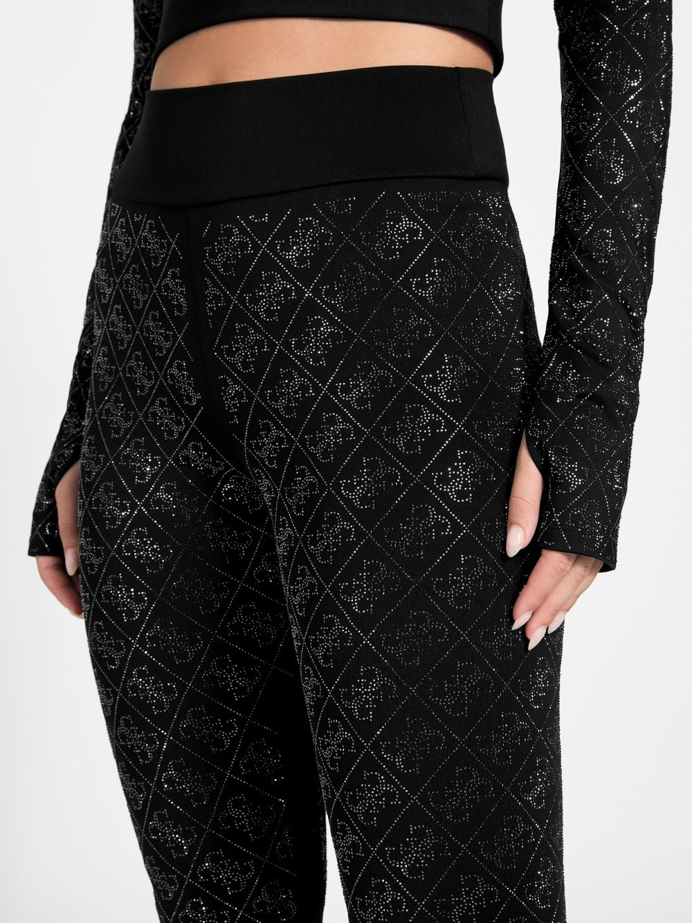 Eco Debby Rhinestone Quattro G Leggings - Guess