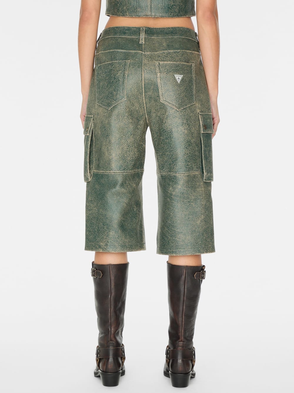 crackled leather cargo pants - Guess