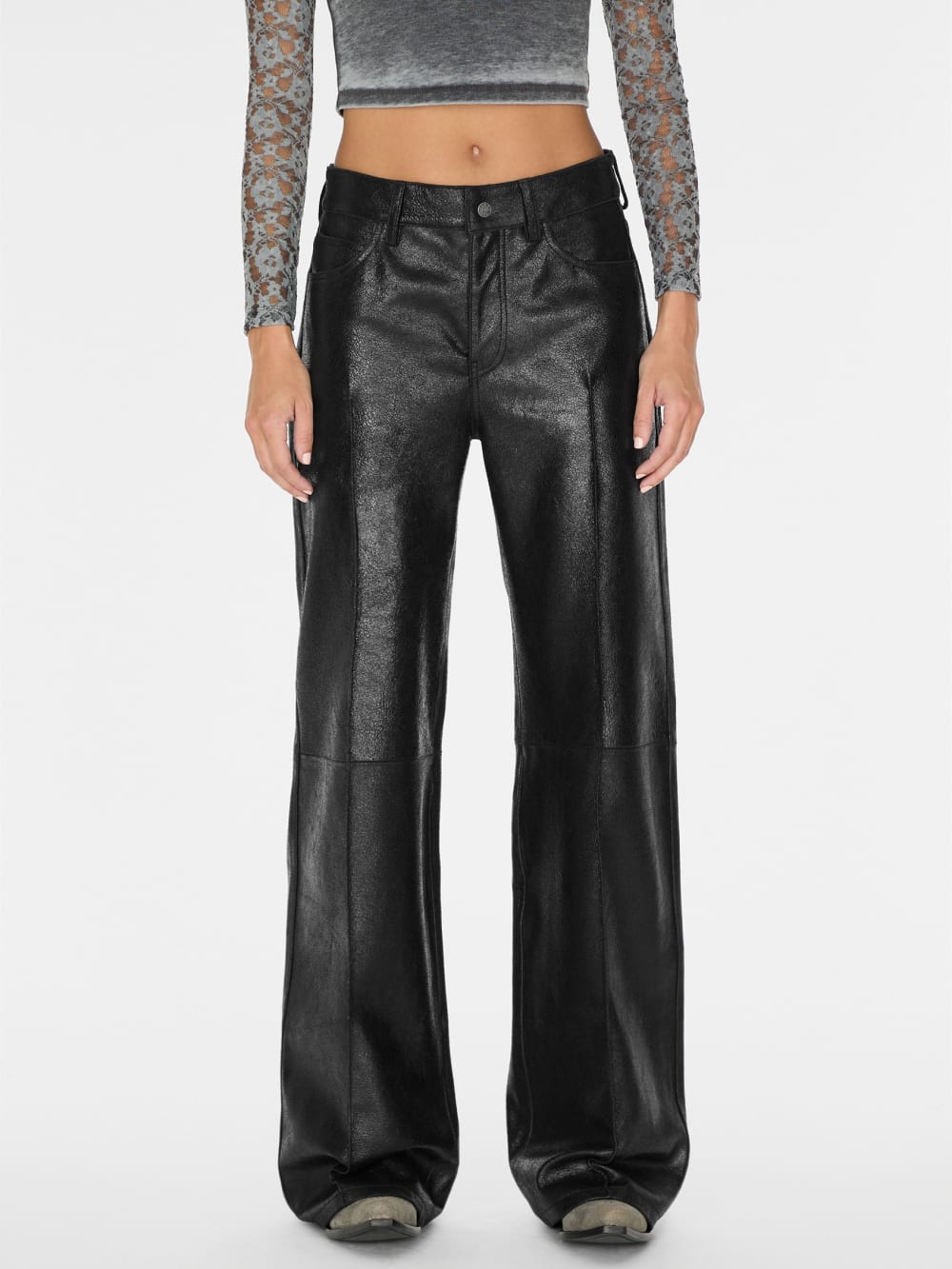 crackled leather pants - Guess
