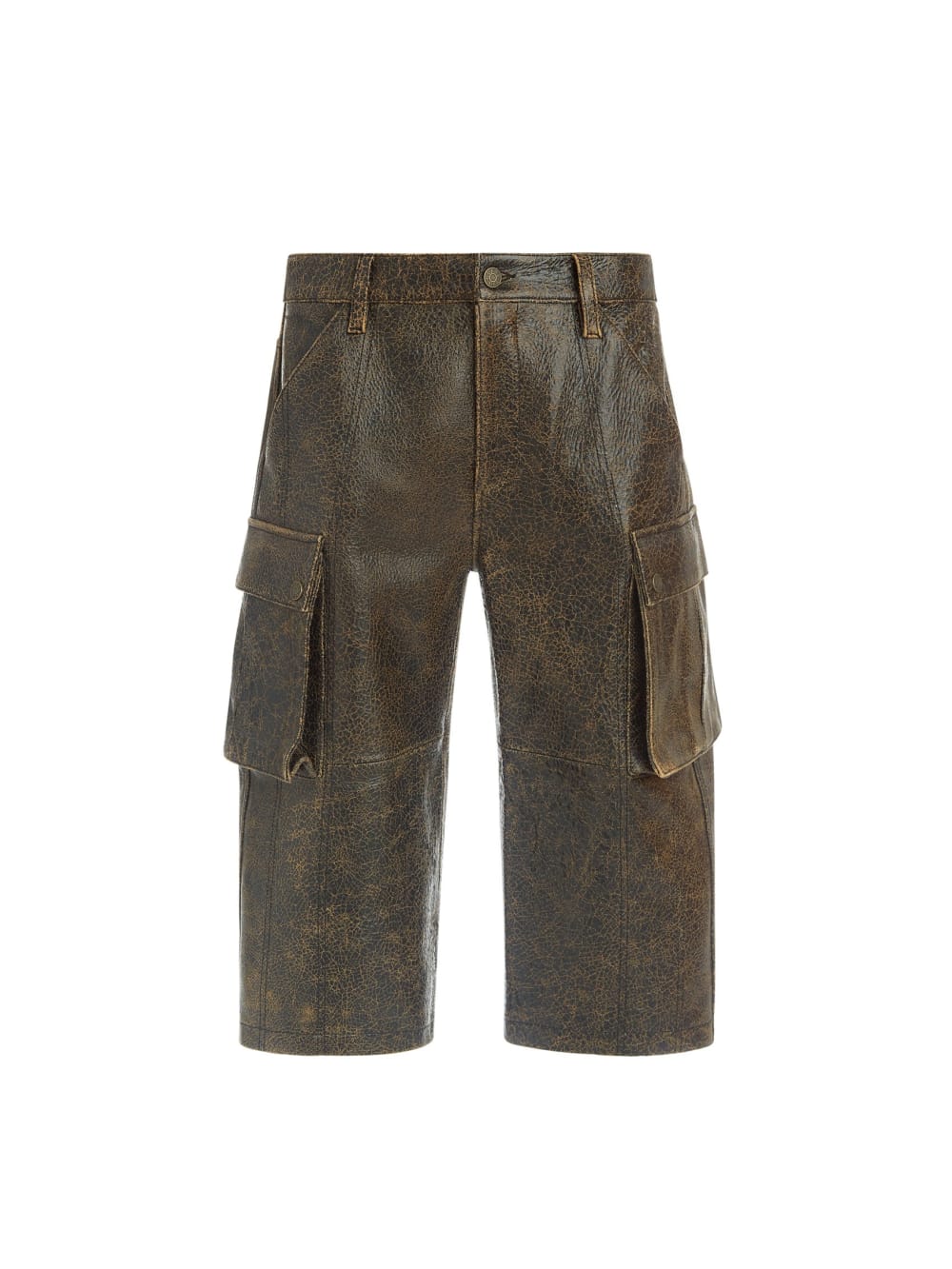 crackled leather cargo pants - Guess