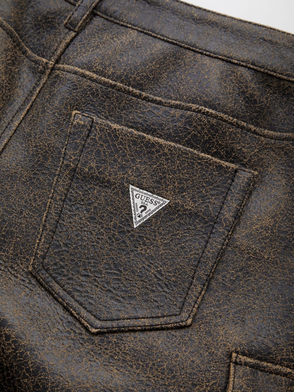 crackled leather cargo pants - Guess