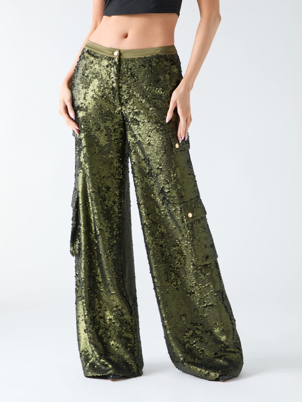 Kaia Sequin Cargo Pants - Guess