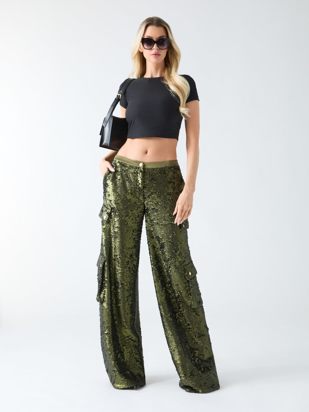 Kaia Sequin Cargo Pants - Guess