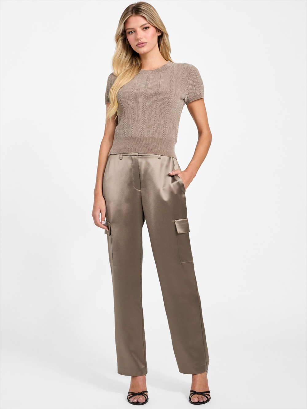 Megan Cargo Satin Pants - Guess