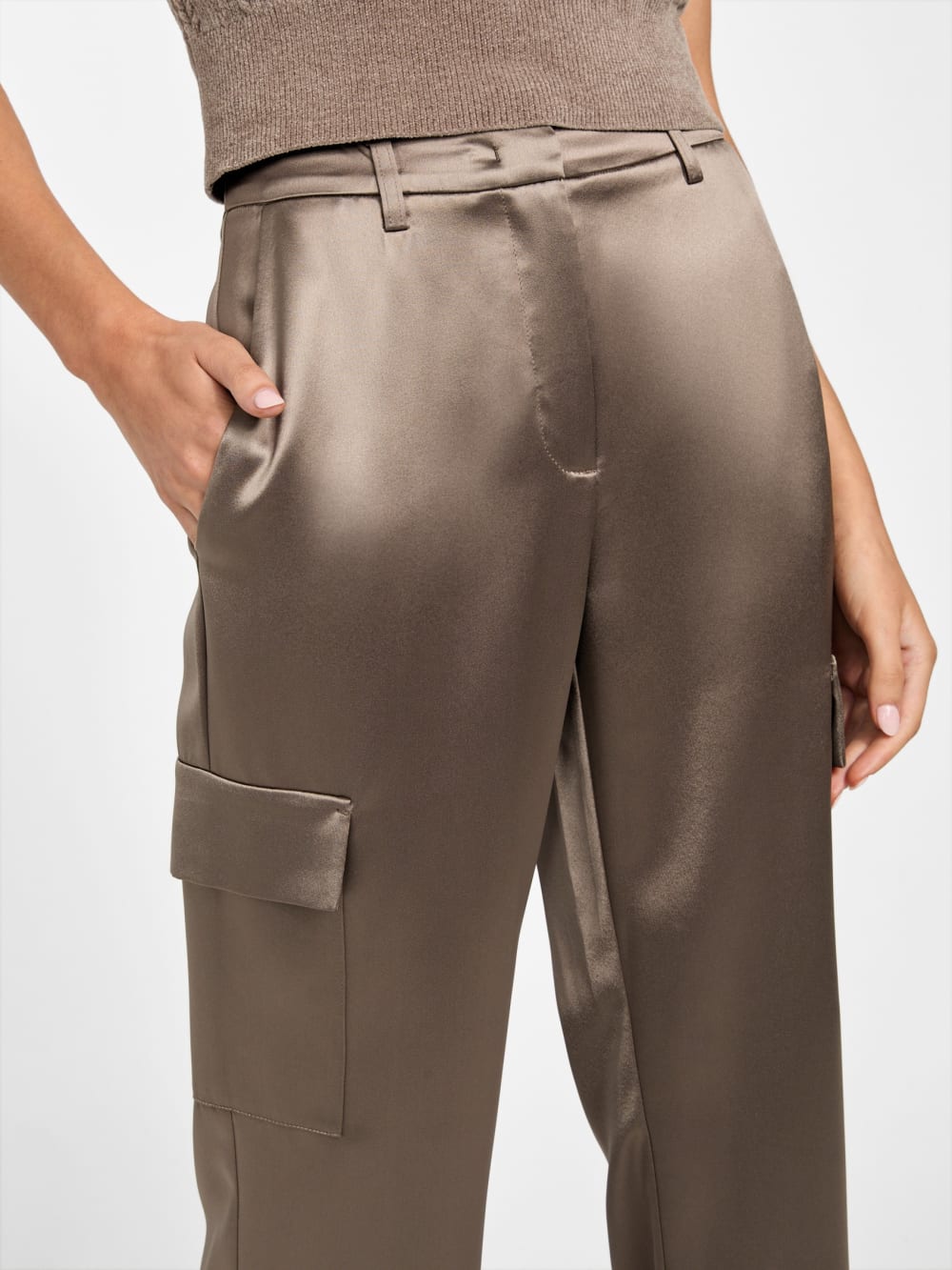 Megan Cargo Satin Pants - Guess