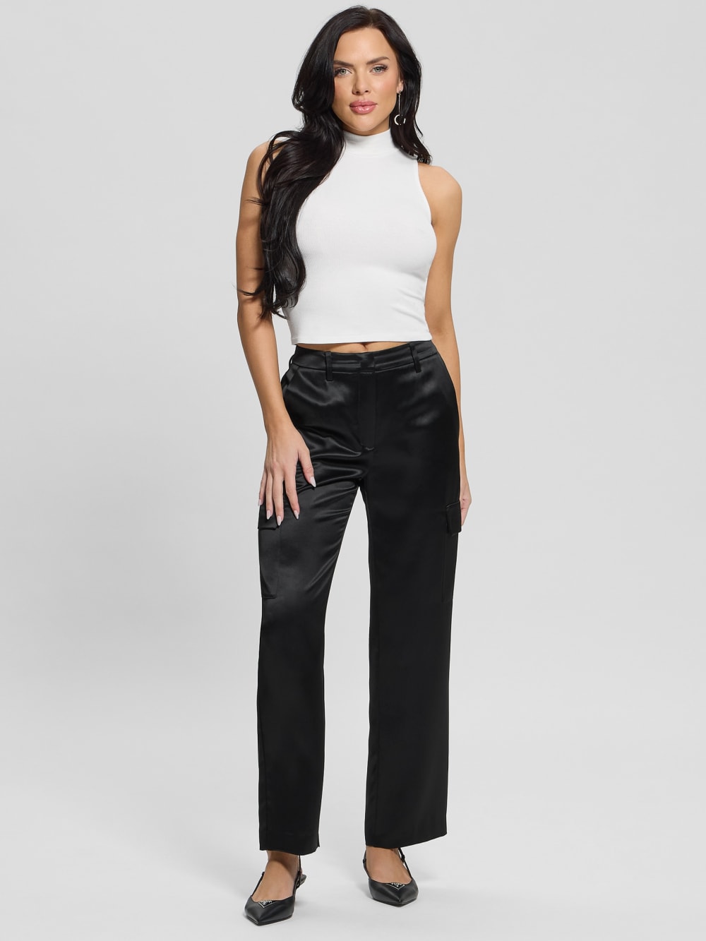 Megan Cargo Satin Pants - Guess