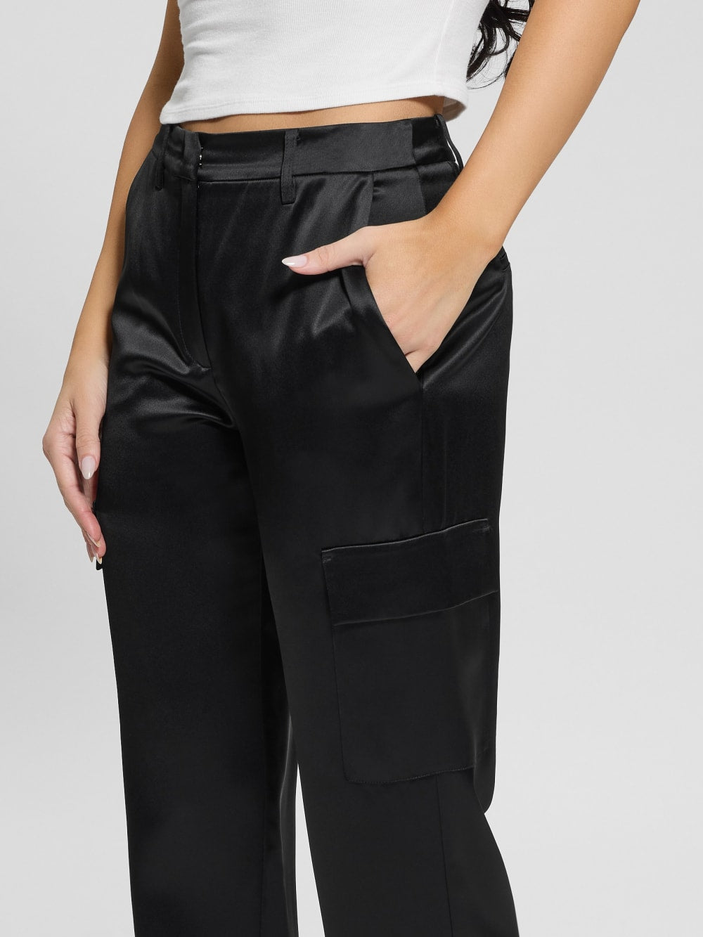Megan Cargo Satin Pants - Guess