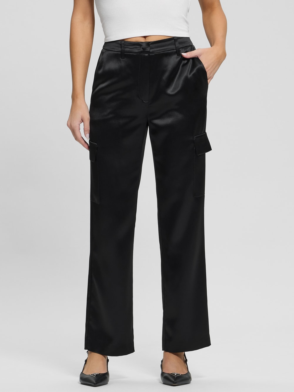 Megan Cargo Satin Pants - Guess