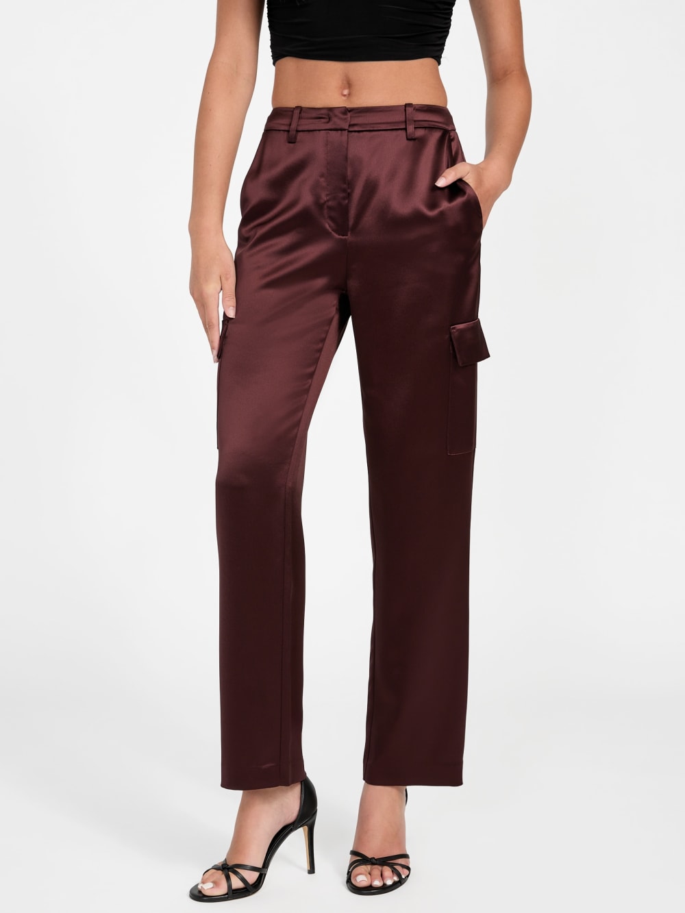 Megan Cargo Satin Pants - Guess