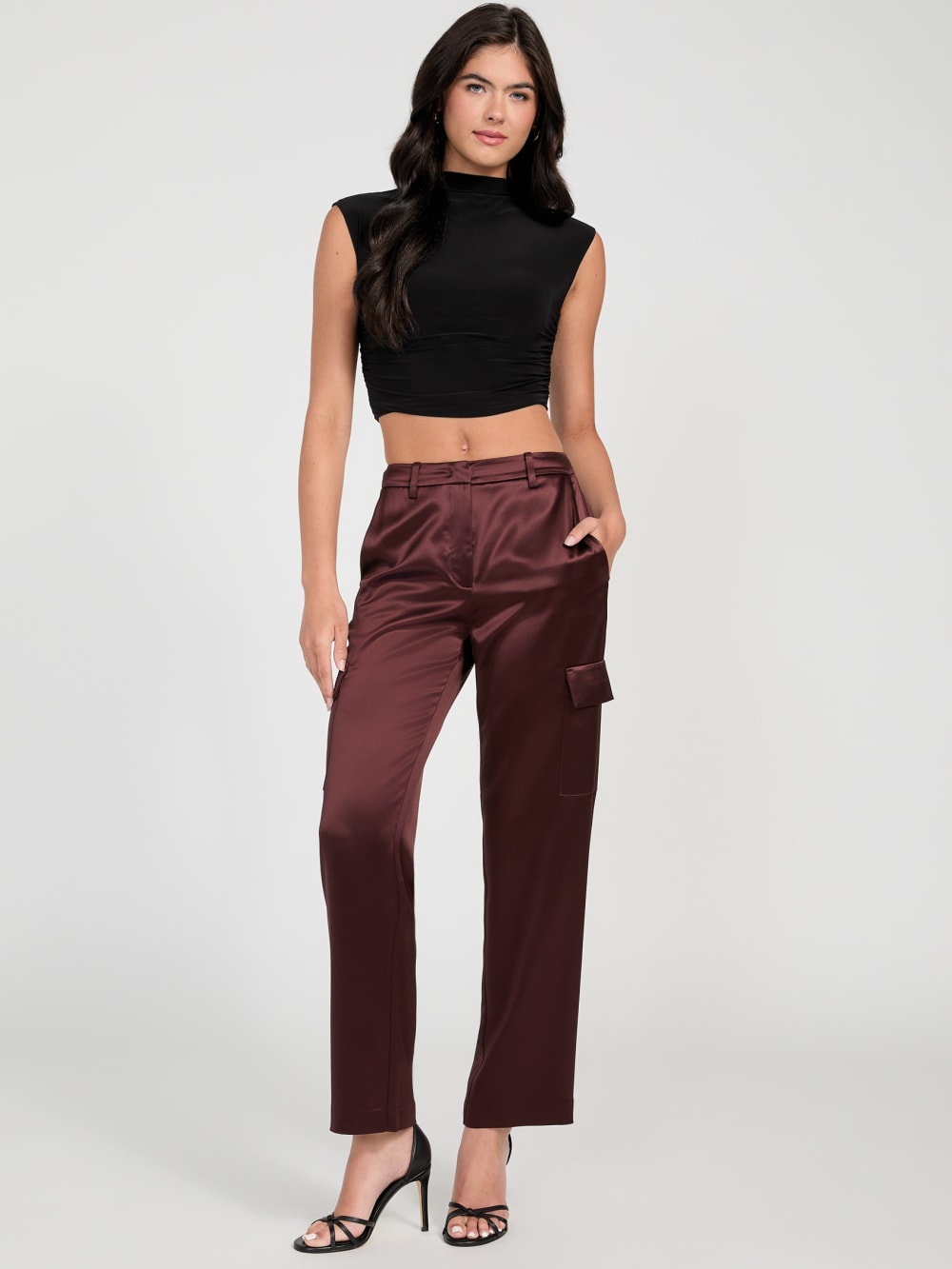 Megan Cargo Satin Pants - Guess