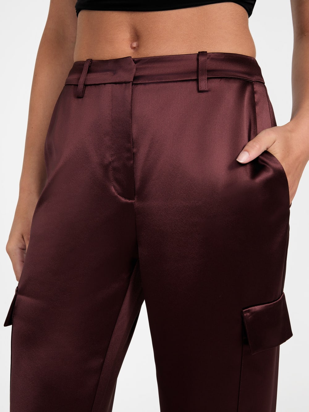 Megan Cargo Satin Pants - Guess