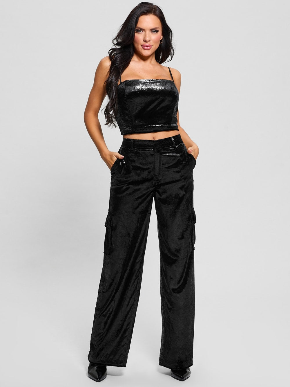Jolie Velvet Cargo Pants - Guess