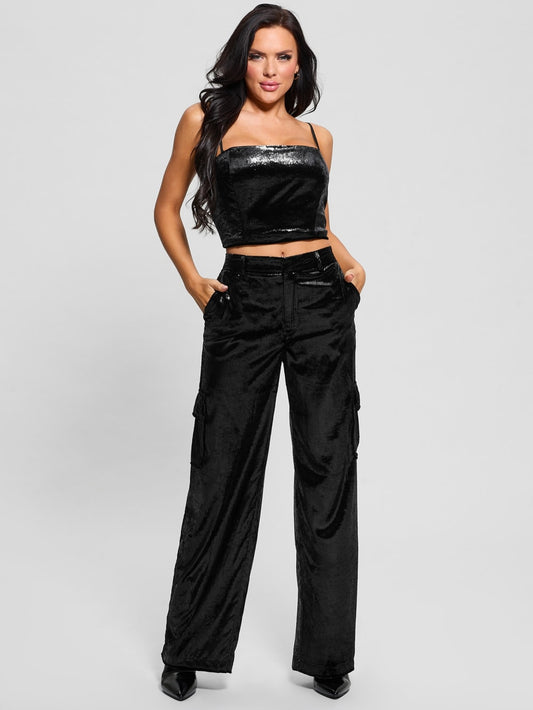 Jolie Velvet Cargo Pants - Guess