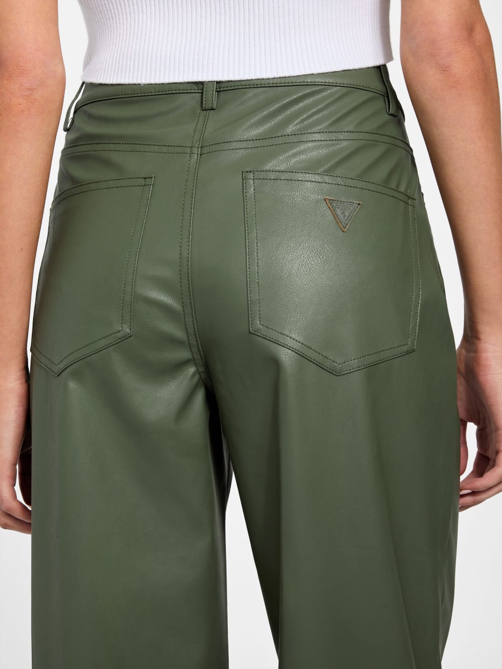 Alix Faux-Leather High-Rise Straight Pants - Guess