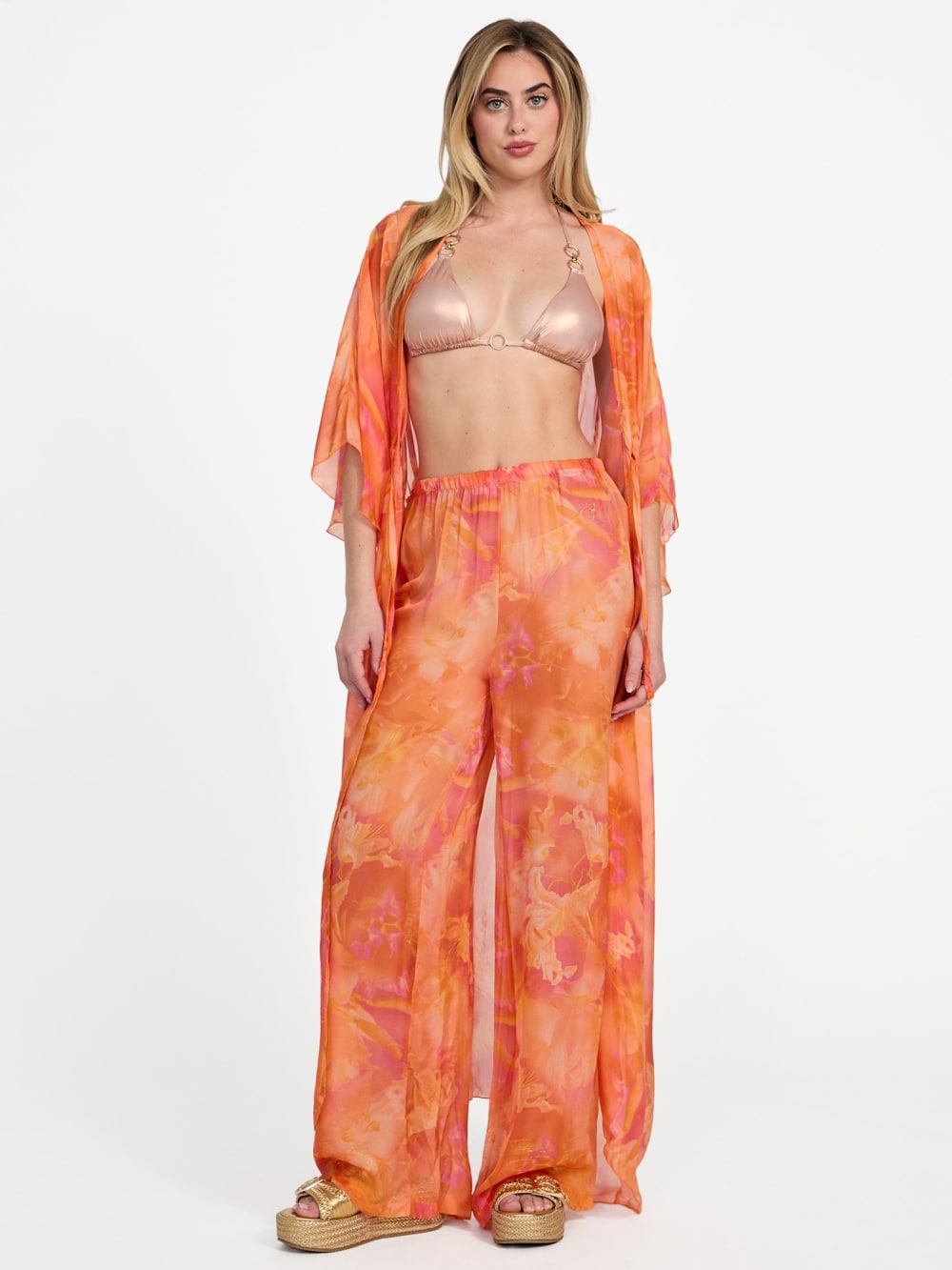 Printed Silk-Blend Chiffon Pants - Guess