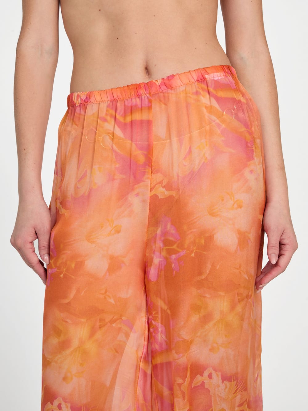 Printed Silk-Blend Chiffon Pants - Guess
