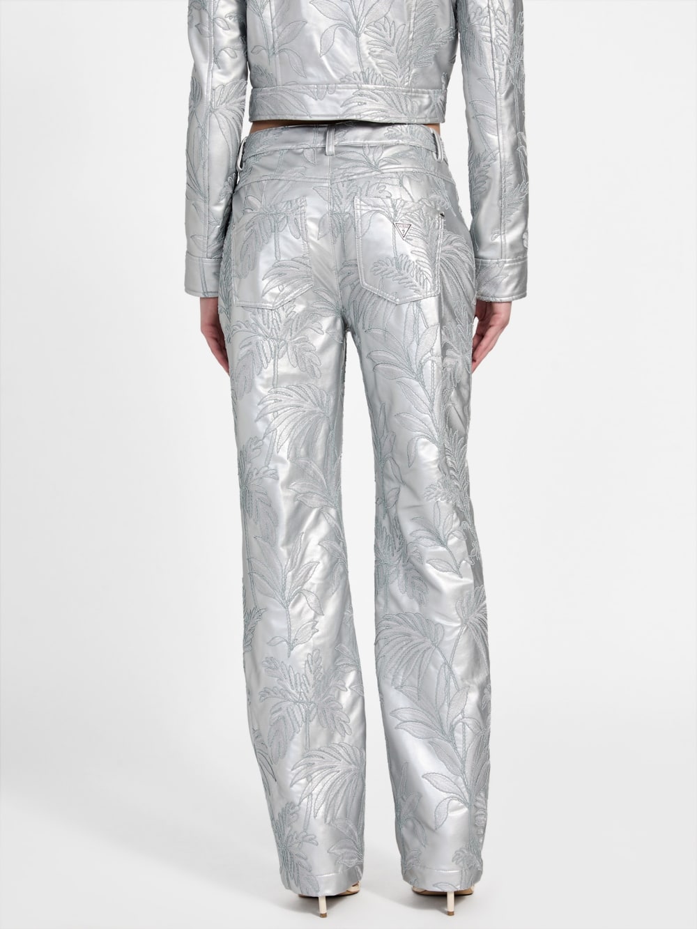 Clelia Faux-Leather Embroidered Pants - Guess