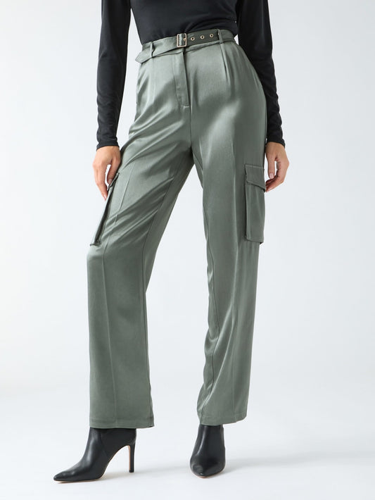 Fannie Satin Cargo Pant - Guess