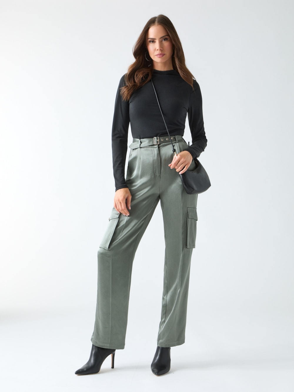 Fannie Satin Cargo Pant - Guess