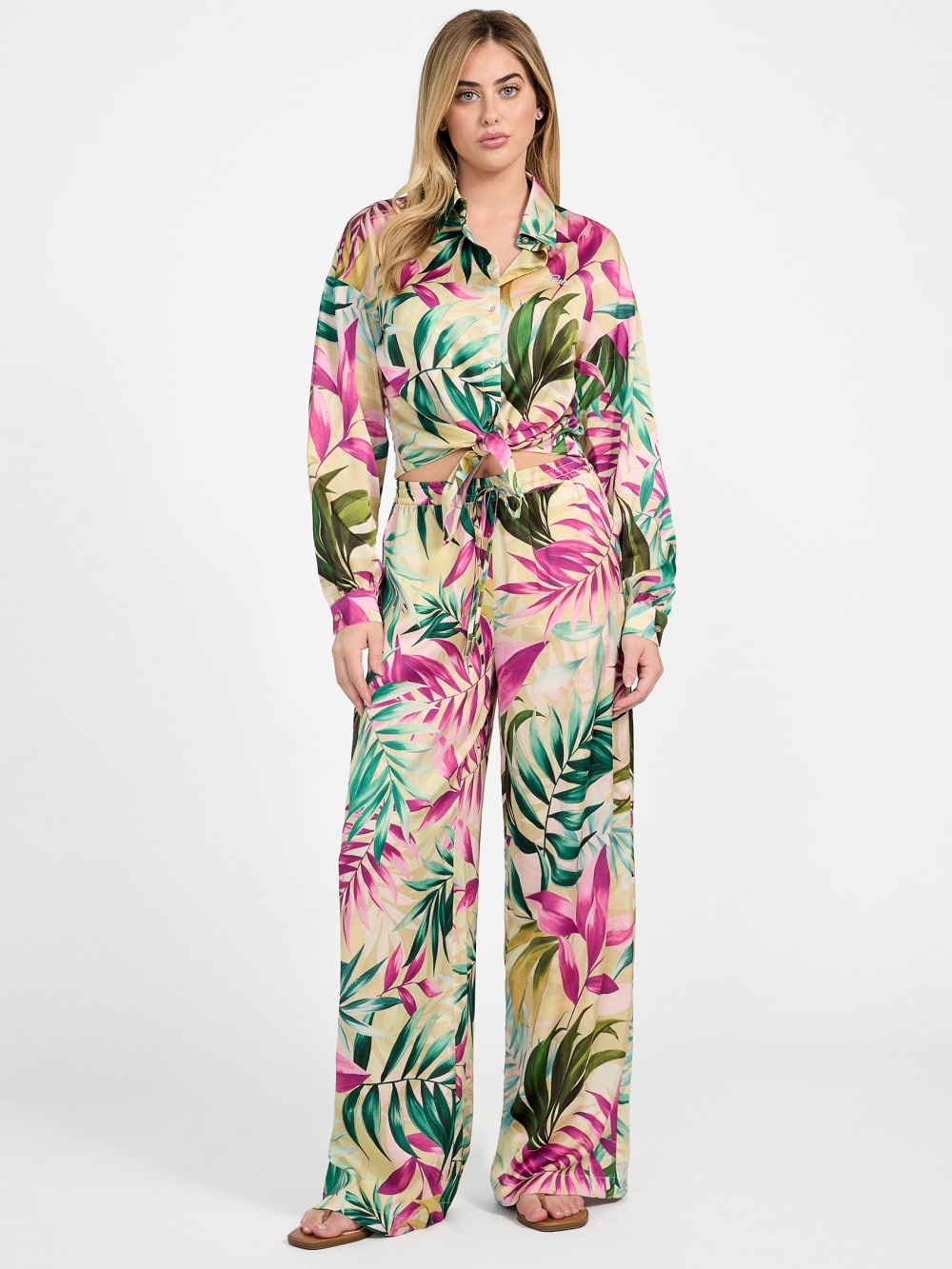 Ines Printed Satin Pants - Guess