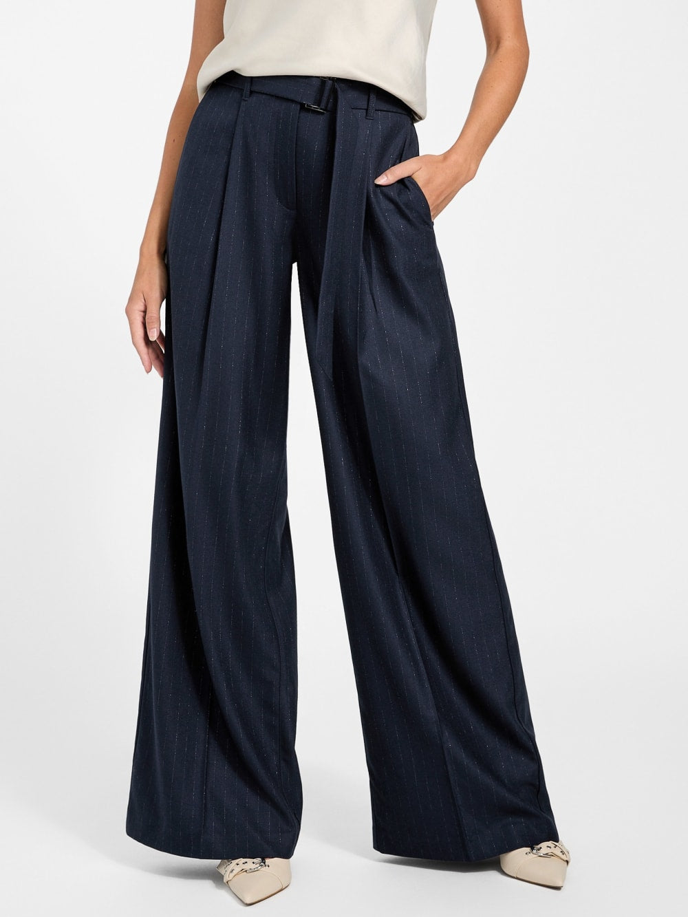 Eco Zanita Pinstripe Relaxed Pants - Guess