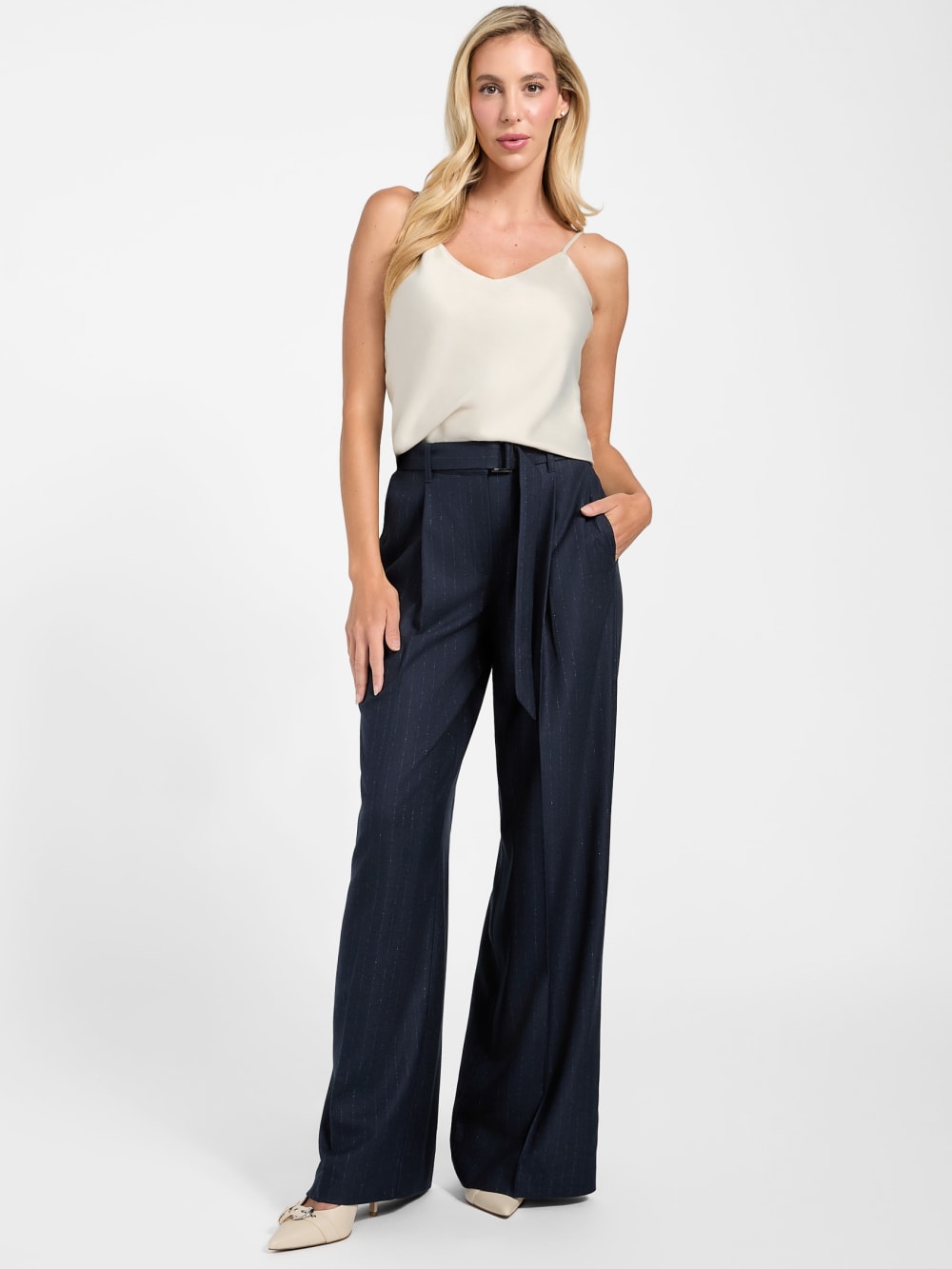 Eco Zanita Pinstripe Relaxed Pants - Guess