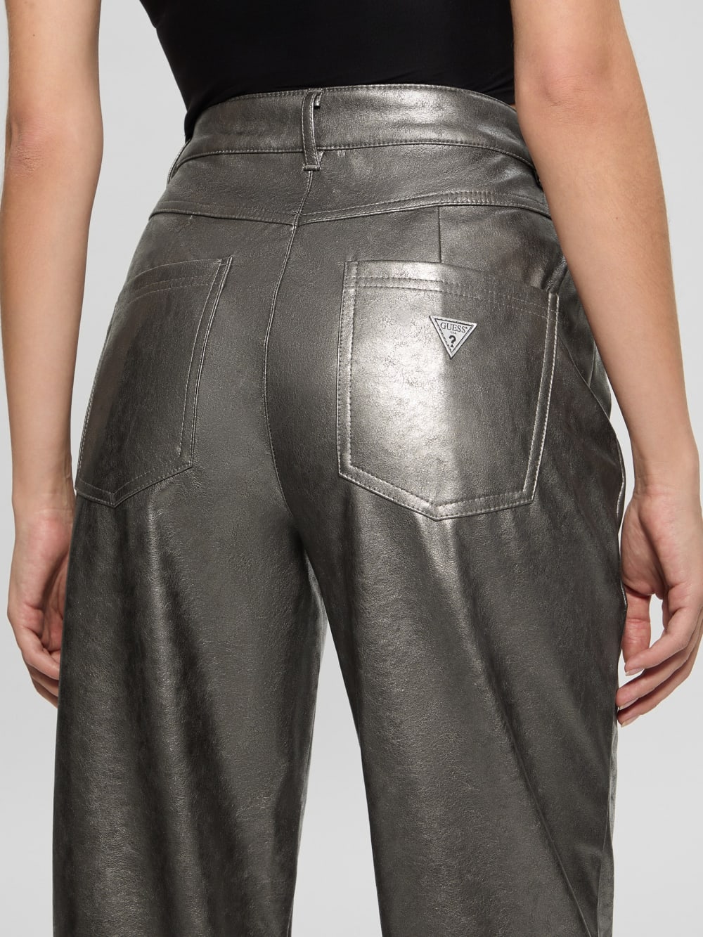 Ambra Metallic Faux-Leather Pants - Guess