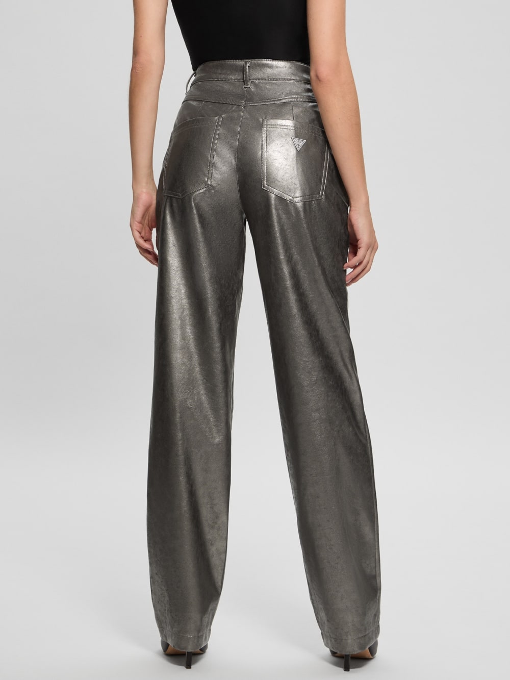 Ambra Metallic Faux-Leather Pants - Guess