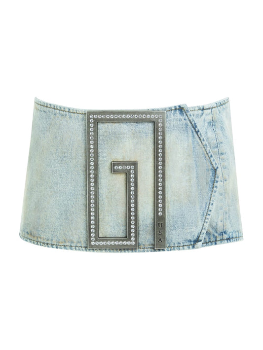 belted mini denim skirt - Guess
