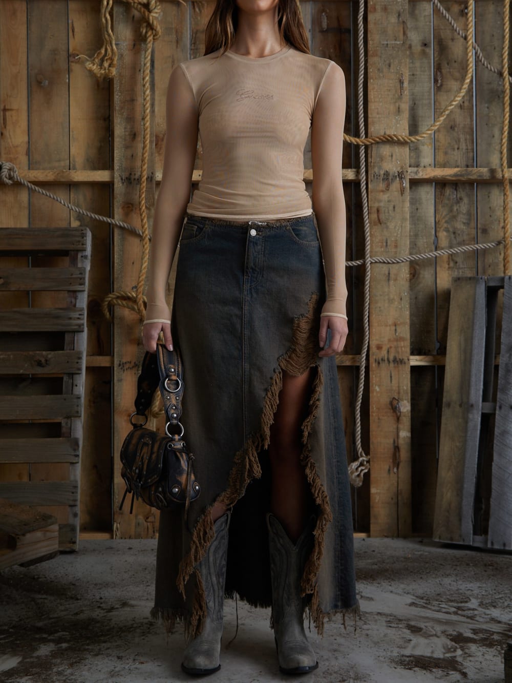 open front denim skirt - Guess