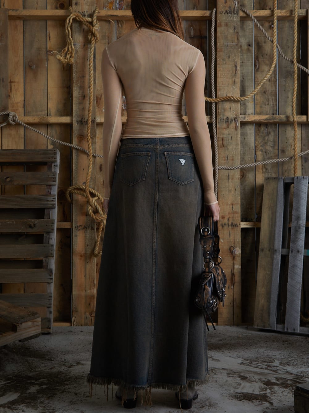 open front denim skirt - Guess