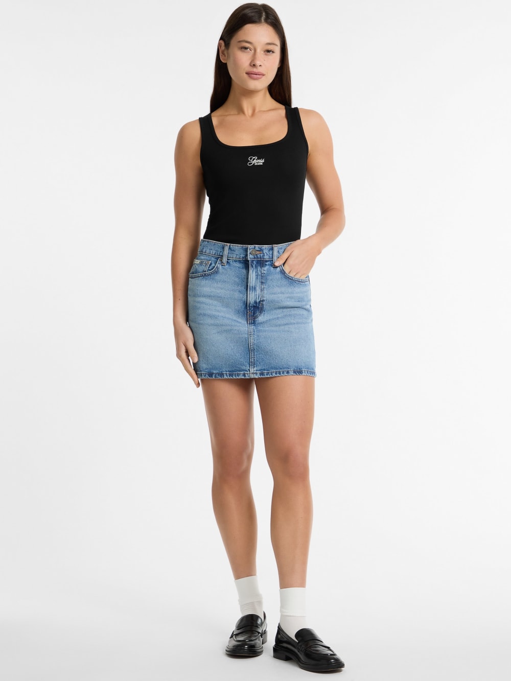 Denim Mini Skirt - Guess