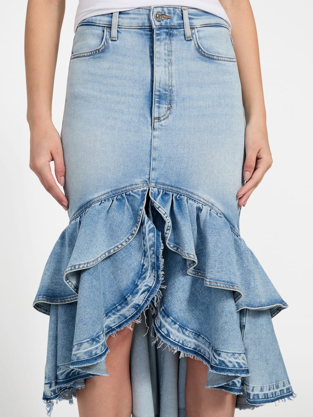 Eco Marina Denim High-Low Skirt - Guess