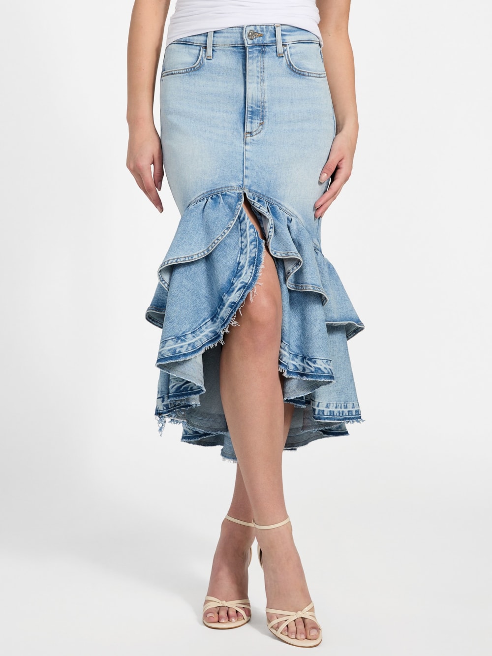 Eco Marina Denim High-Low Skirt - Guess
