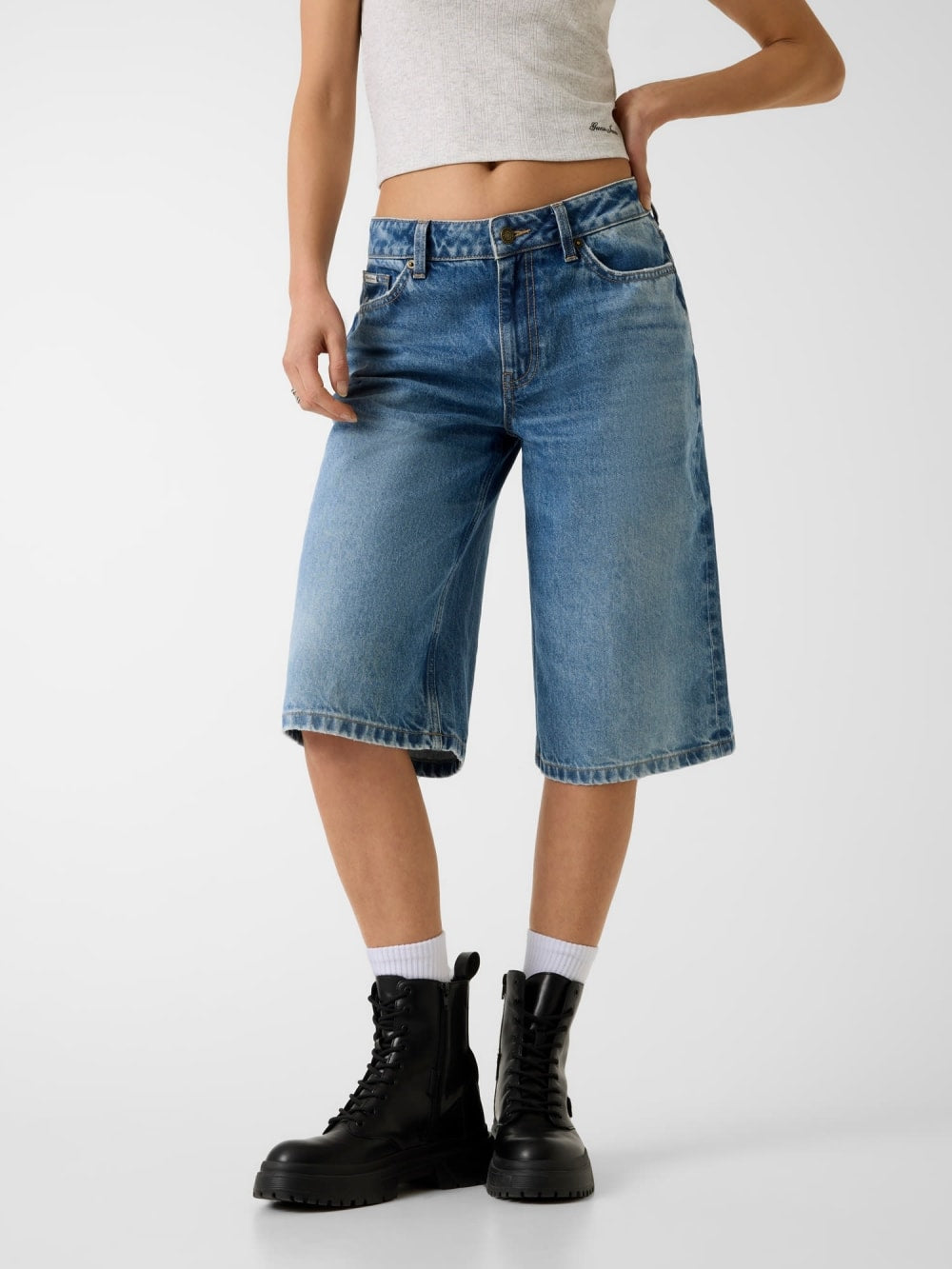 Baggy denim bermuda - Guess