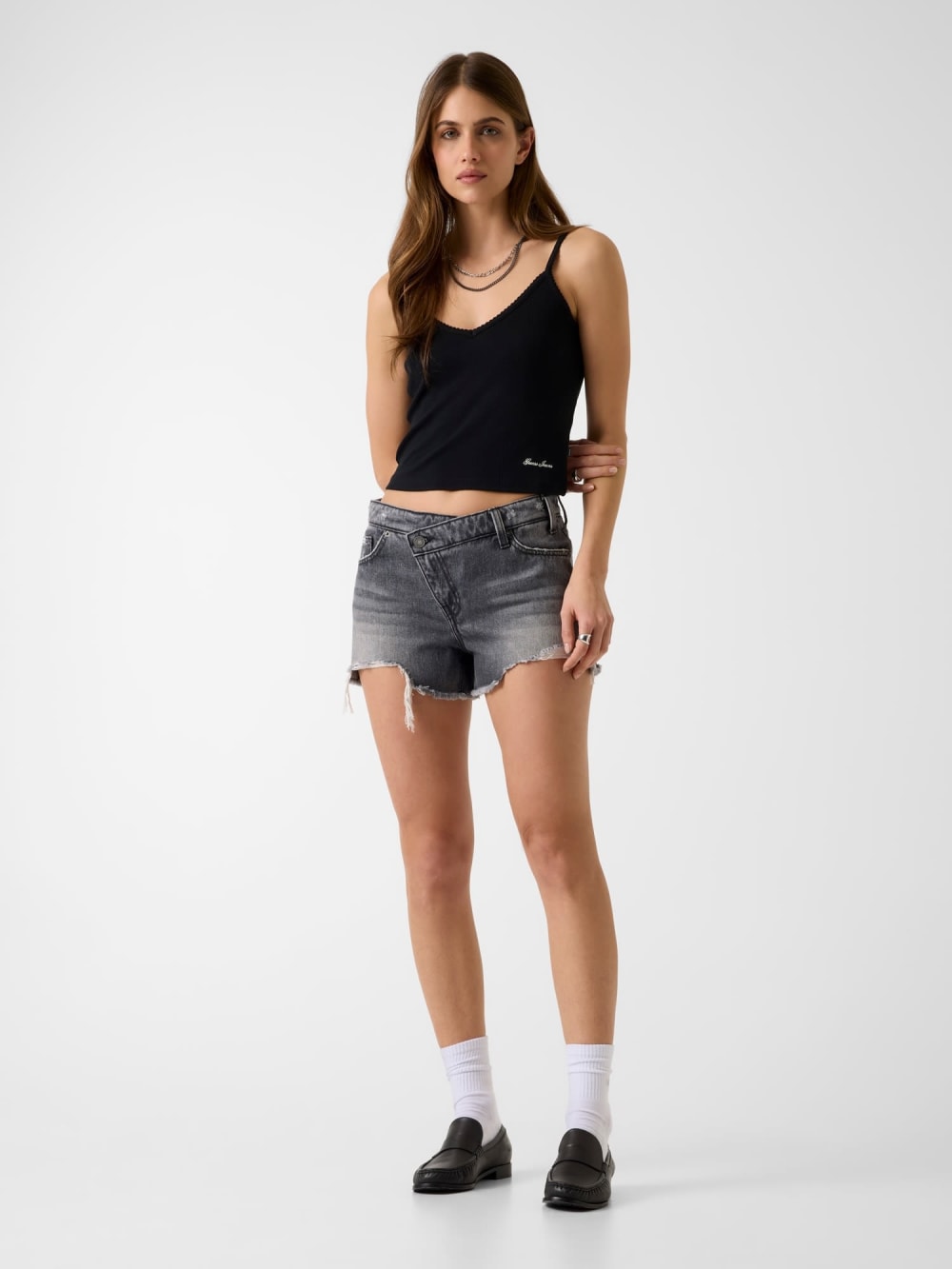 Crossed-waist denim shorts - Guess